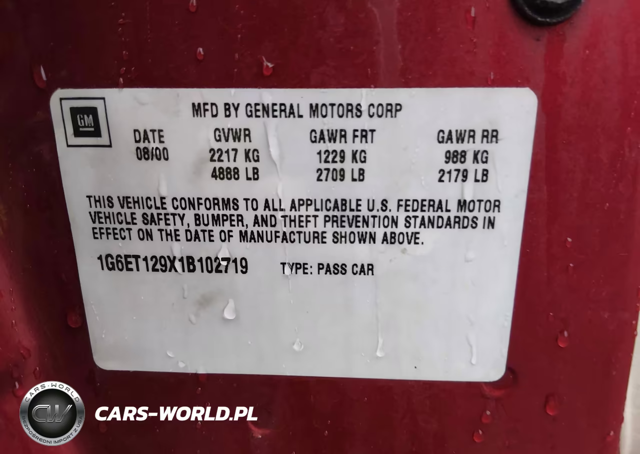 2001 Cadillac Eldorado VIN:1G6ET129X1B102719 - 9
