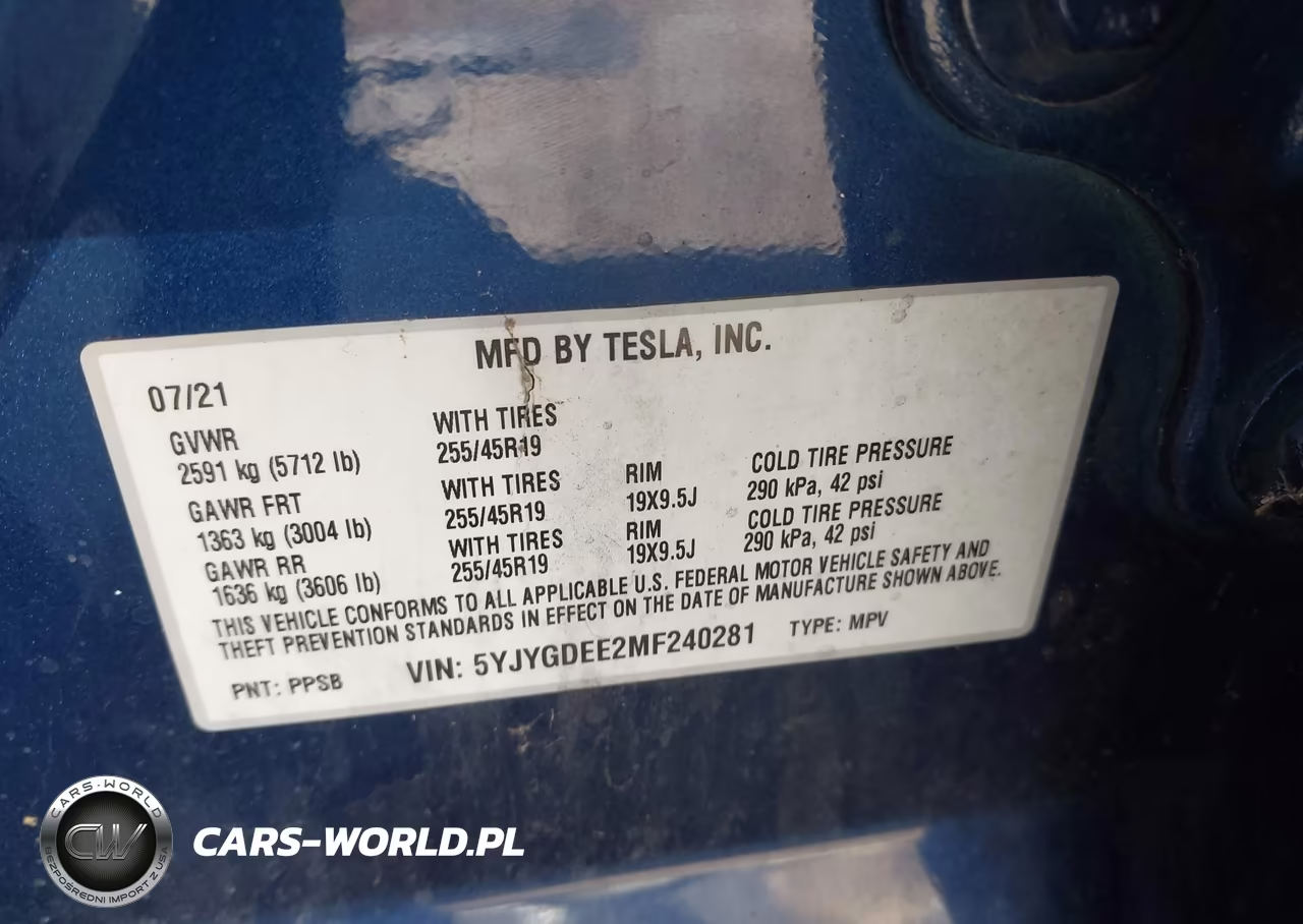 2021 Tesla Model Y Long Range Dual Motor All-Wheel Drive VIN:5YJYGDEE2MF240281 - 9