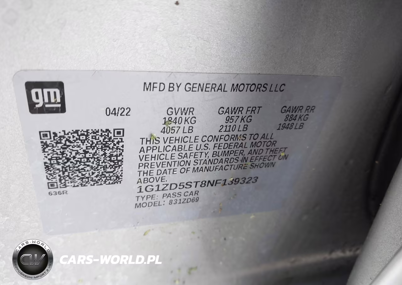2022 Chevrolet Malibu Fwd Lt VIN:1G1ZD5ST8NF139323 - 9