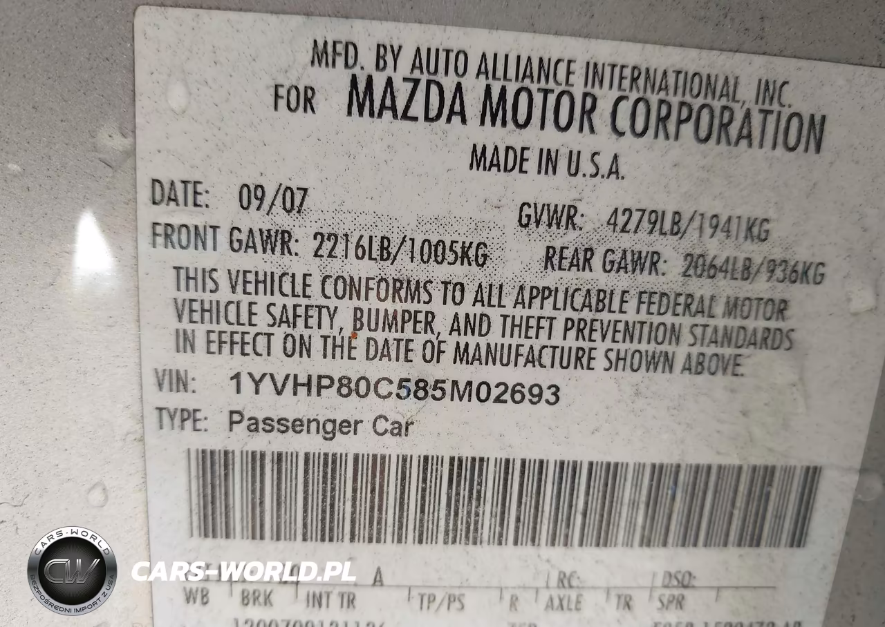 2008 Mazda Mazda6 I Sport Ve VIN:1YVHP80C585M02693 - 9