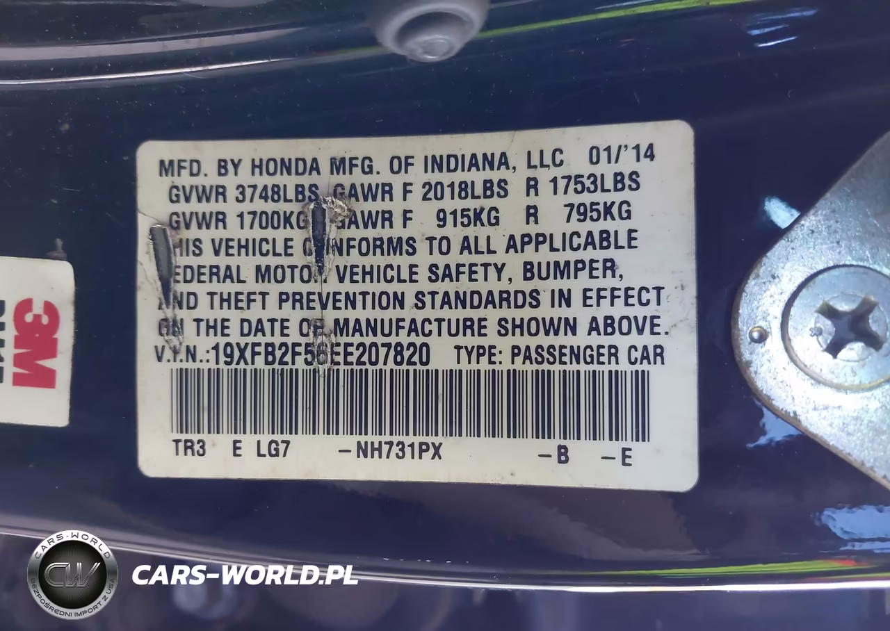 2014 Honda Civic Lx VIN:19XFB2F56EE207820 - 9