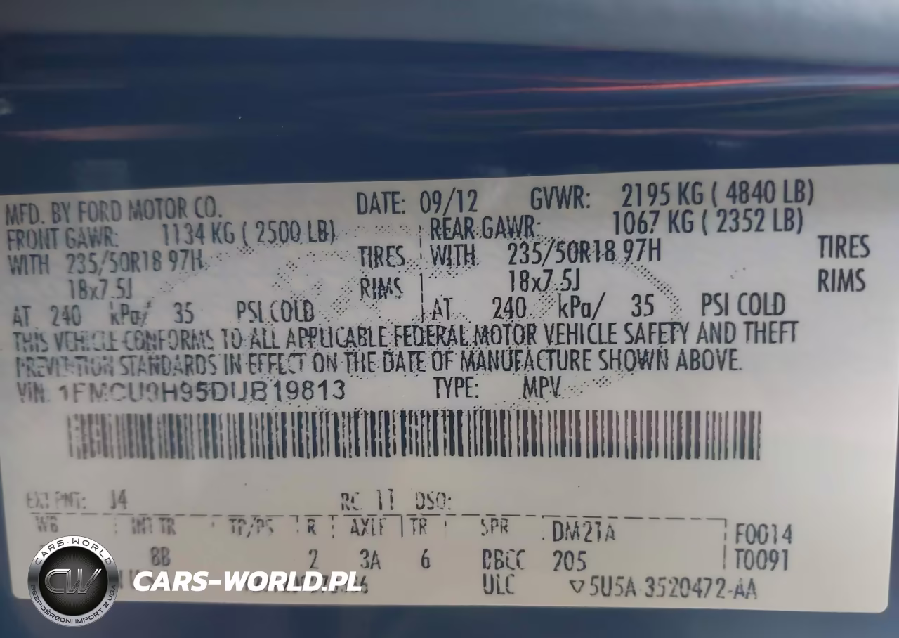 2013 Ford Escape Sel VIN:1FMCU9H95DUB19813 - 9