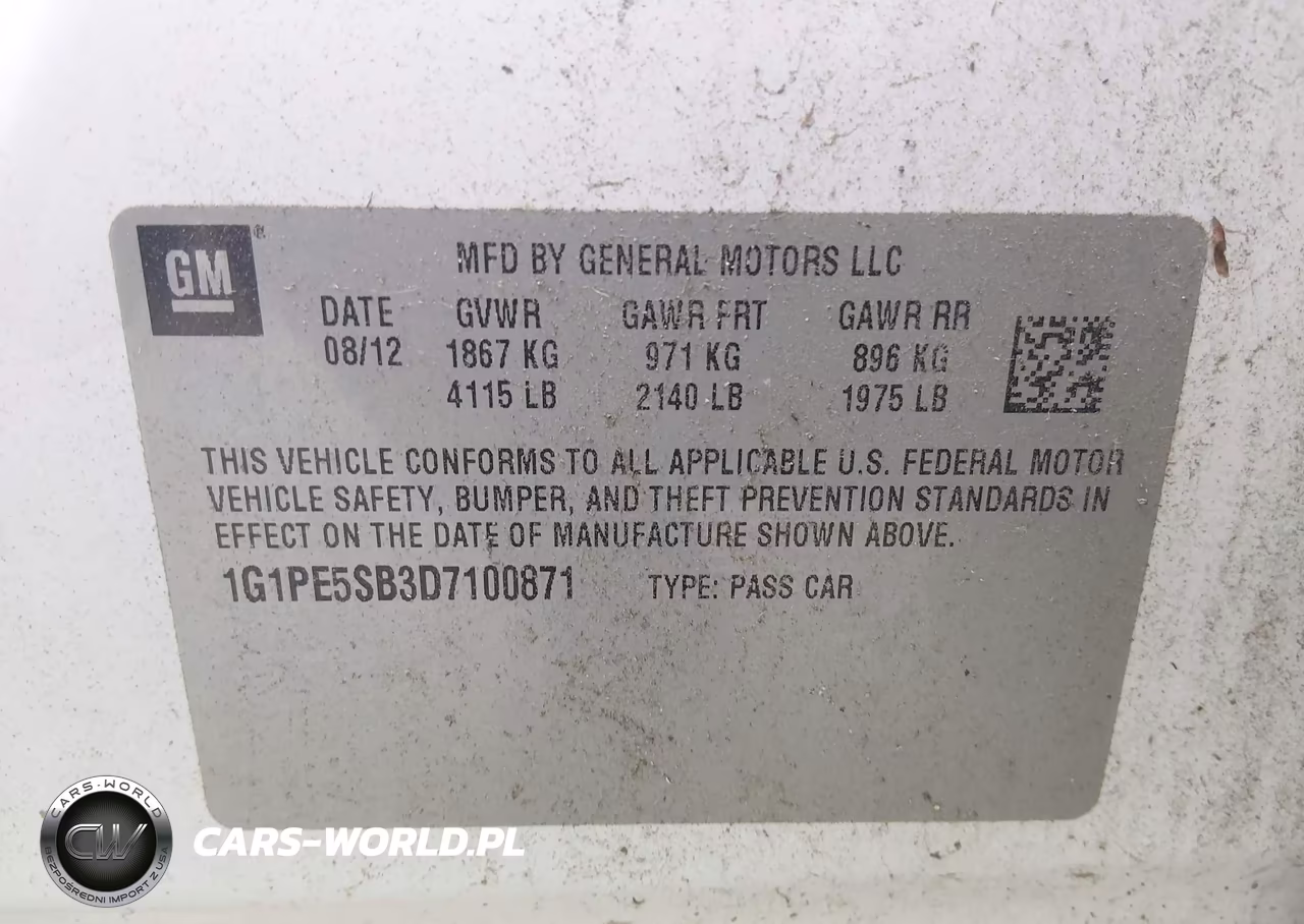 2013 Chevrolet Cruze 2Lt Auto VIN:1G1PE5SB3D7100871 - 9