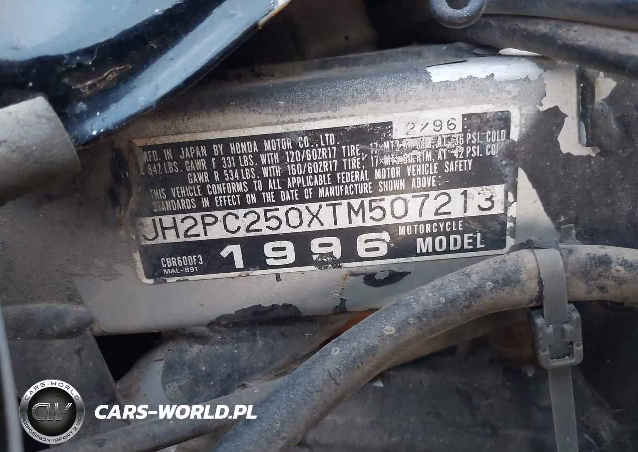 1996 Honda Cbr600 F3 VIN:JH2PC250XTM507213 - 10