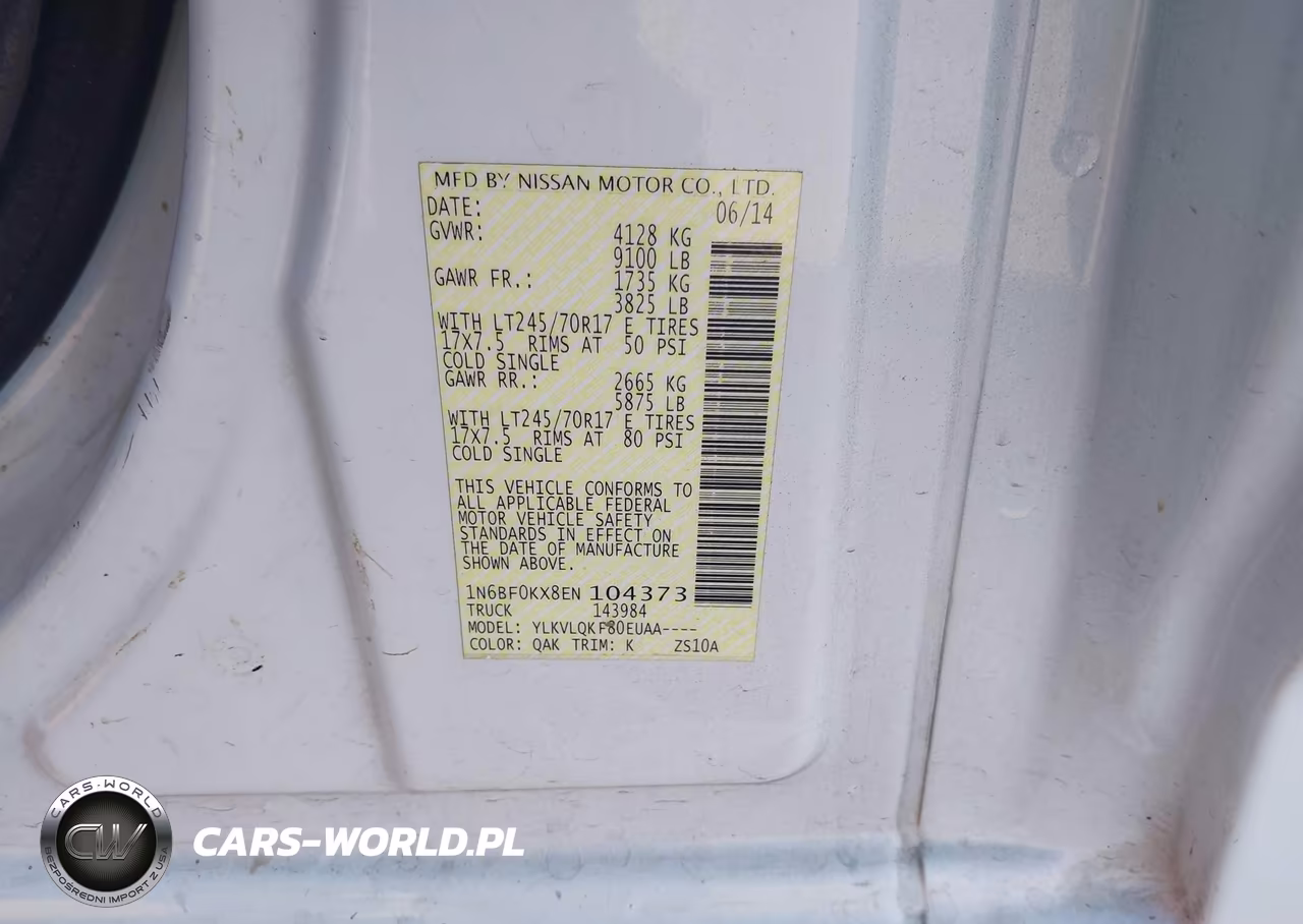 2014 Nissan Nv Cargo Nv2500 Hd S V6 VIN:1N6BF0KX8EN104373 - 9