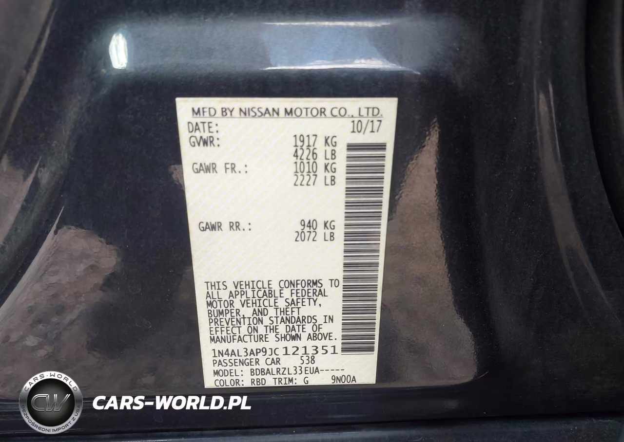 2018 Nissan Altima 2.5 Sl VIN:1N4AL3AP9JC121351 - 9