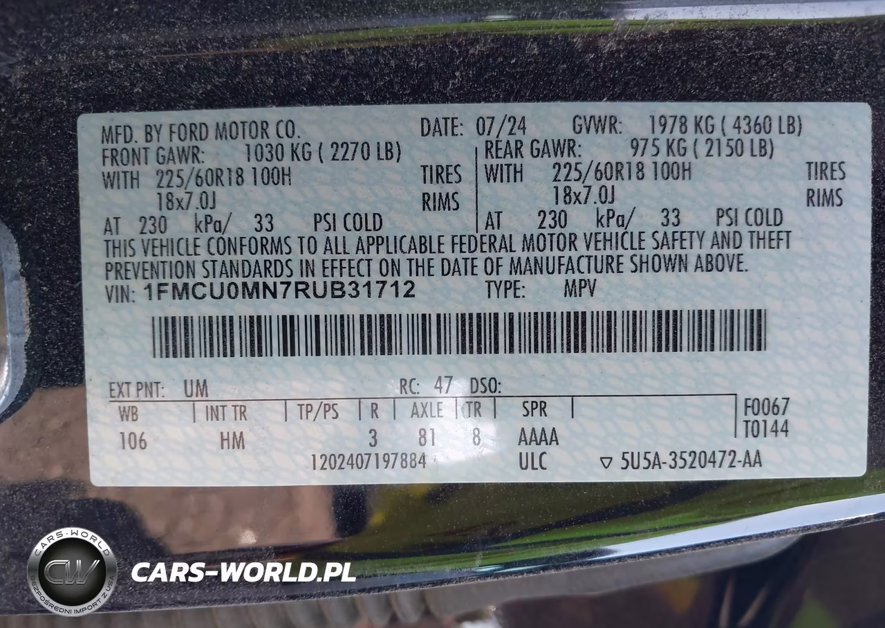 2024 Ford Escape St-Line VIN:1FMCU0MN7RUB31712 - 9