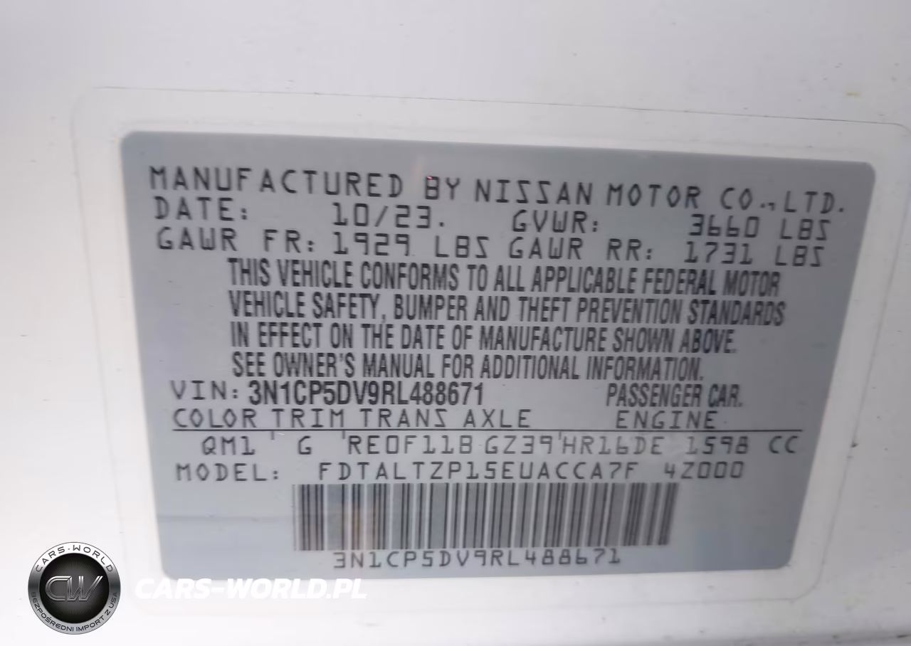 2024 Nissan Kicks Sr Xtronic Cvt VIN:3N1CP5DV9RL488671 - 9