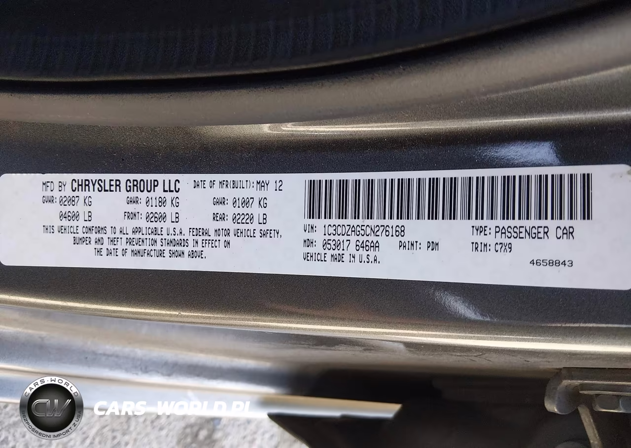 2012 Dodge Avenger Se VIN:1C3CDZAG5CN276168 - 9
