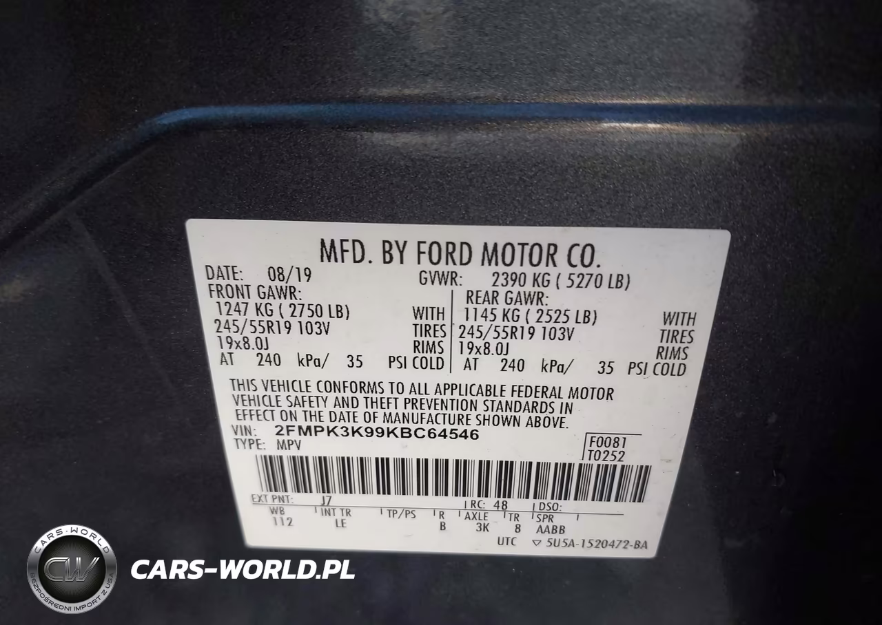 2019 Ford Edge Titanium VIN:2FMPK3K99KBC64546 - 9