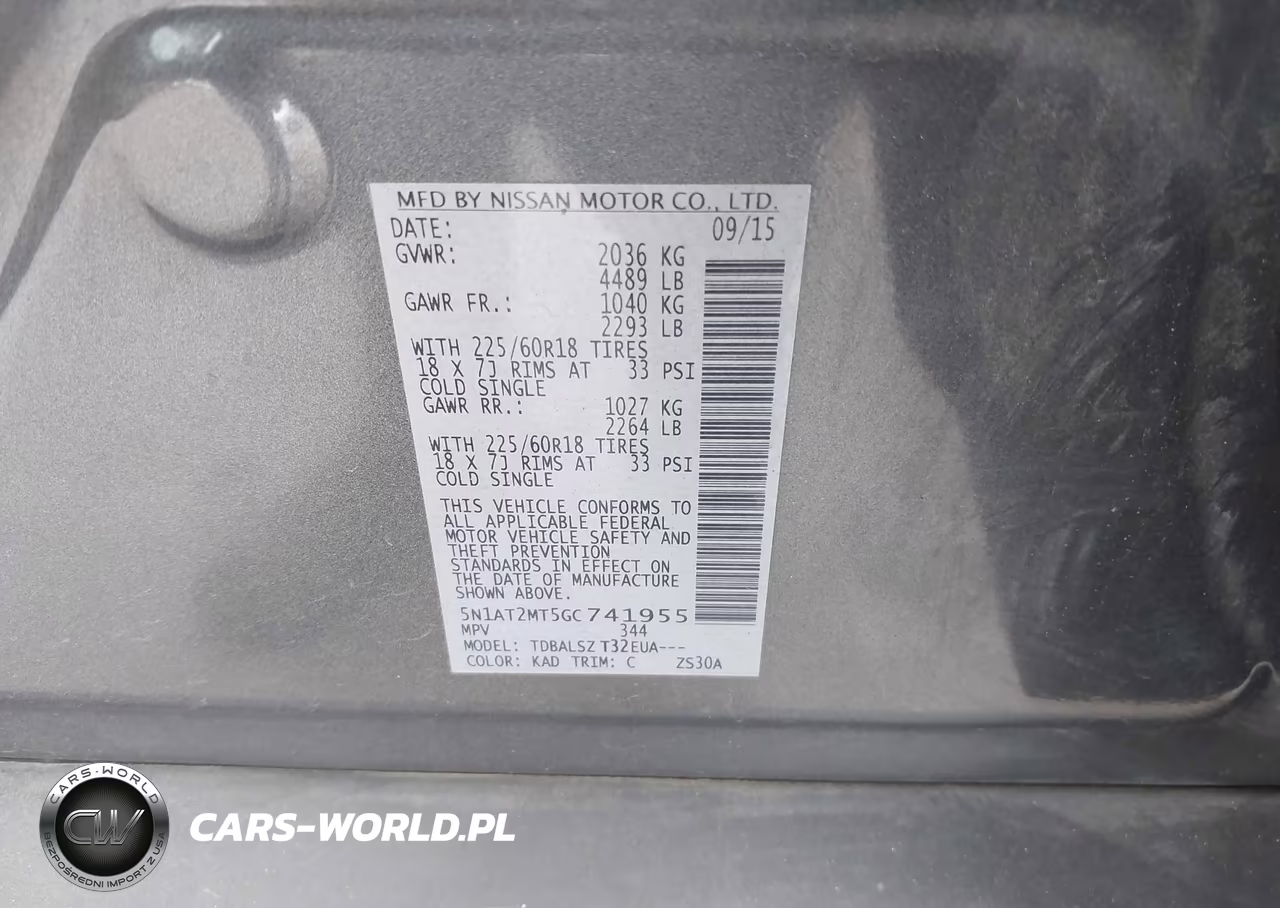 2016 Nissan Rogue Sl VIN:5N1AT2MT5GC741955 - 9