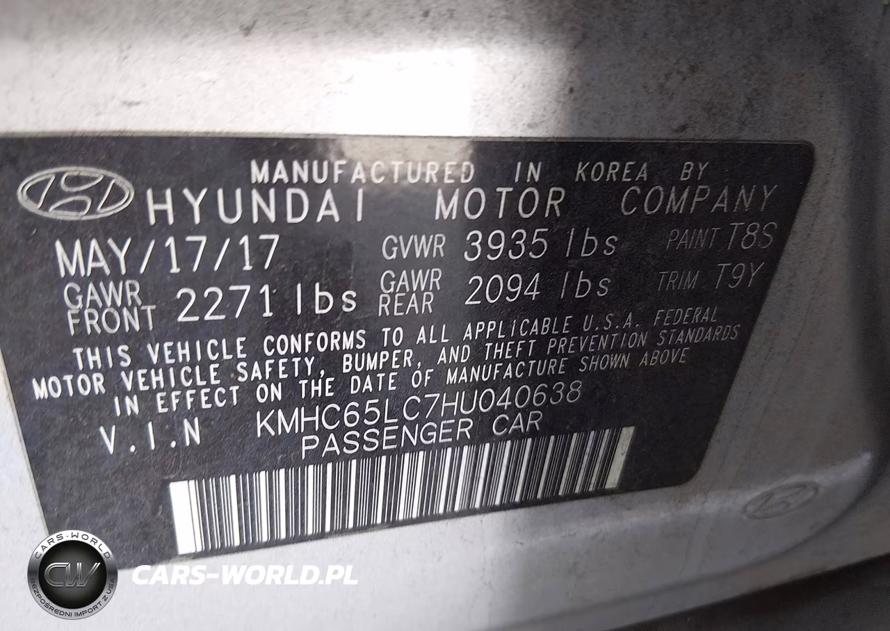 2017 Hyundai Ioniq Hybrid Blue VIN:KMHC65LC7HU040638 - 9