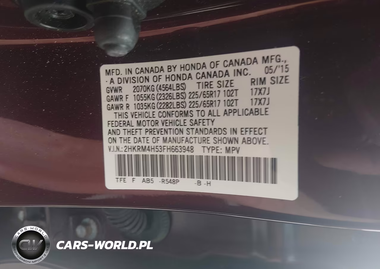 2015 Honda Cr-V Ex VIN:2HKRM4H53FH663948 - 9