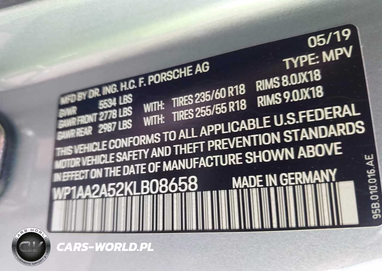 2019 Porsche Macan VIN:WP1AA2A52KLB08658 - 9