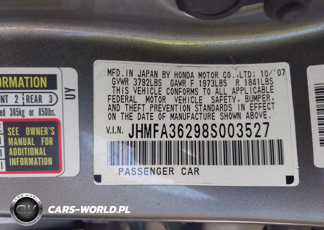 2008 Honda Civic Hybrid VIN:JHMFA36298S003527 - 9