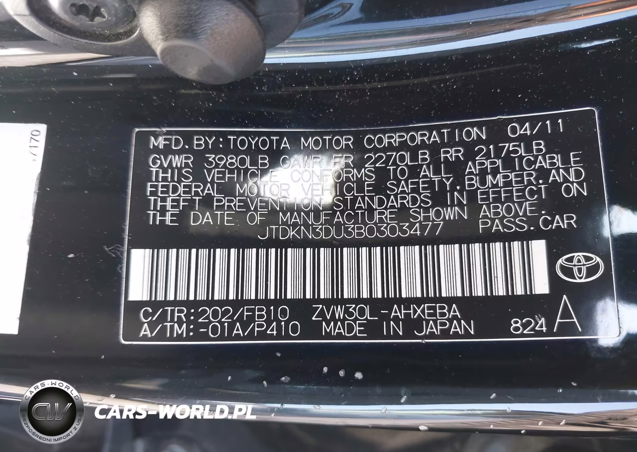 2011 Toyota Prius VIN:JTDKN3DU3B0303477 - 9