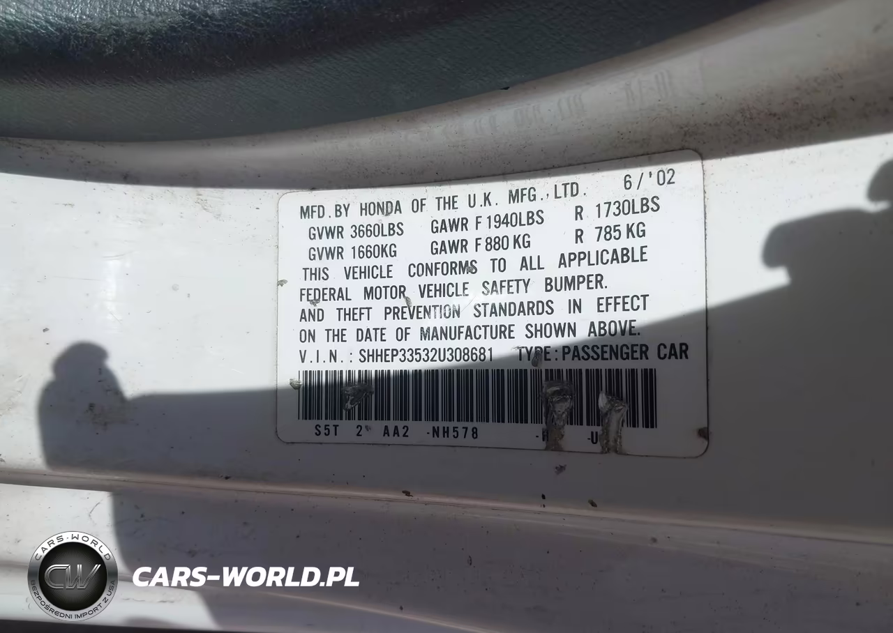 2002 Honda Civic Si VIN:SHHEP33532U308681 - 9