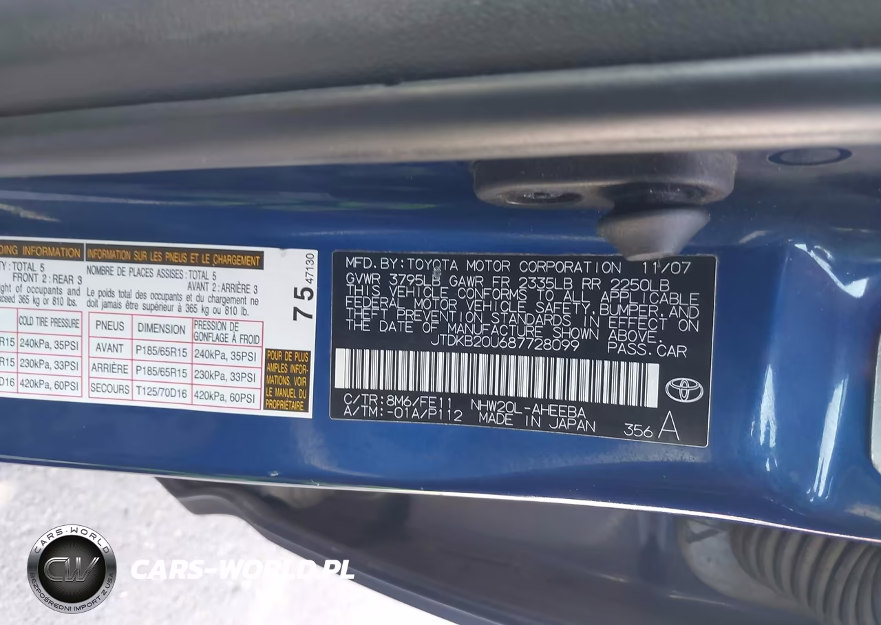 2008 Toyota Prius VIN:JTDKB20U687728099 - 9