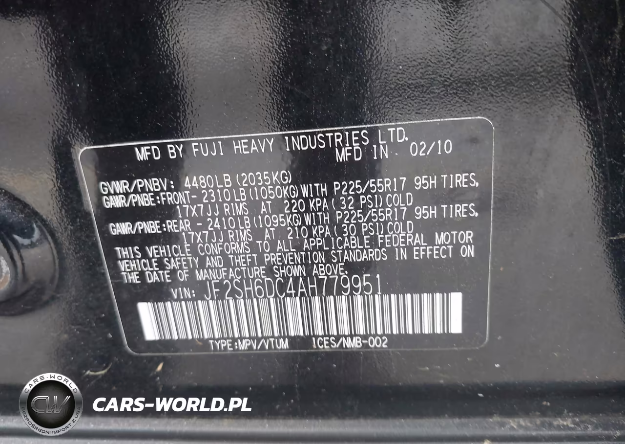 2010 Subaru Forester 2.5X Limited VIN:JF2SH6DC4AH779951 - 9