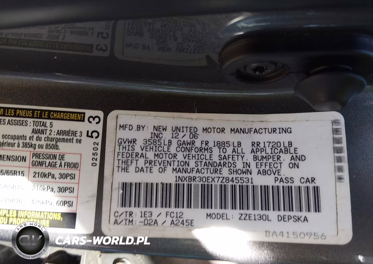2007 Toyota Corolla S VIN:1NXBR30EX7Z845531 - 9