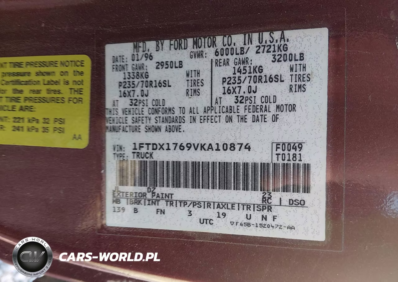1997 Ford F-150 Lariat-Standard-Xl-Xlt VIN:1FTDX1769VKA10874 - 9