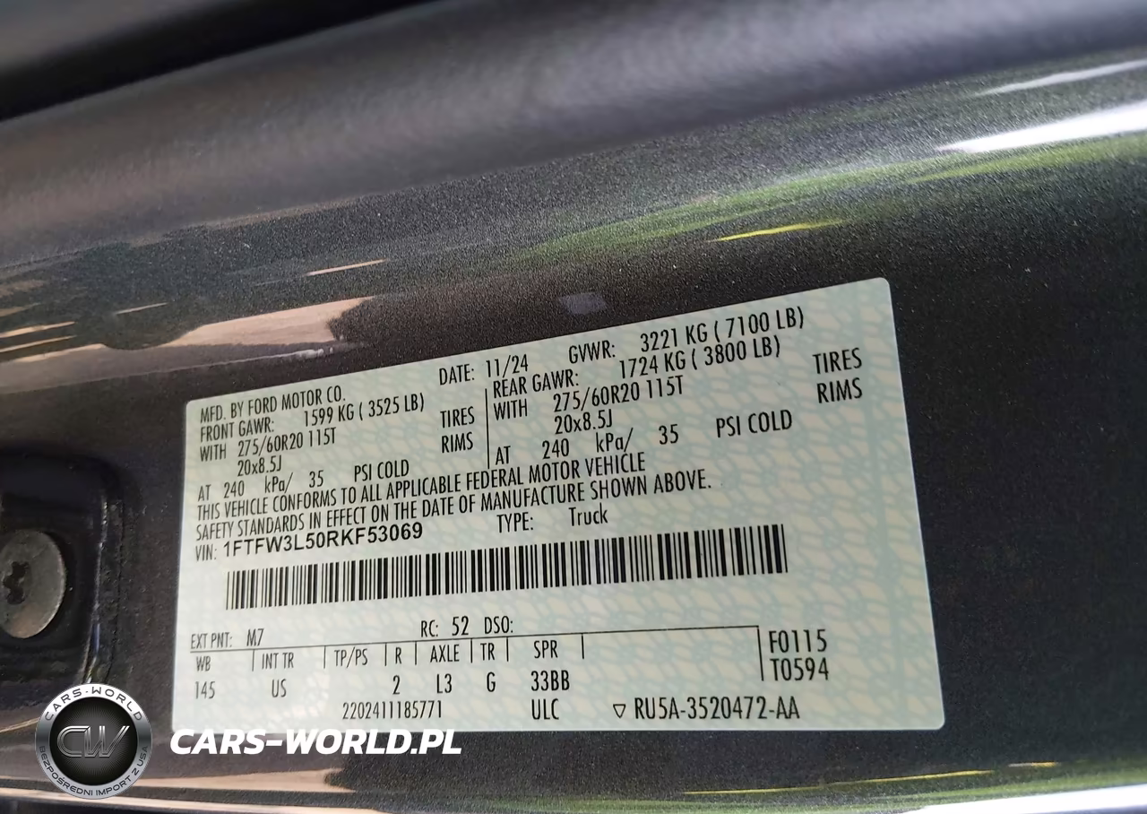 2024 Ford F-150 Xlt VIN:1FTFW3L50RKF53069 - 9