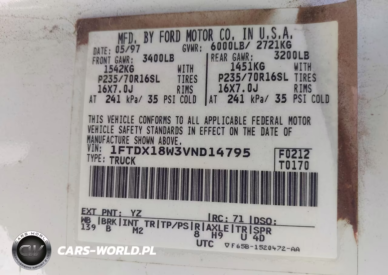 1997 Ford F-150 Lariat-Xl-Xlt VIN:1FTDX18W3VND14795 - 9