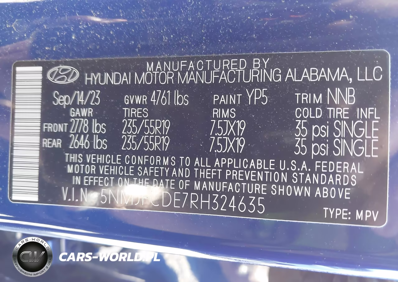 2024 Hyundai Tucson Sel VIN:5NMJFCDE7RH324635 - 9