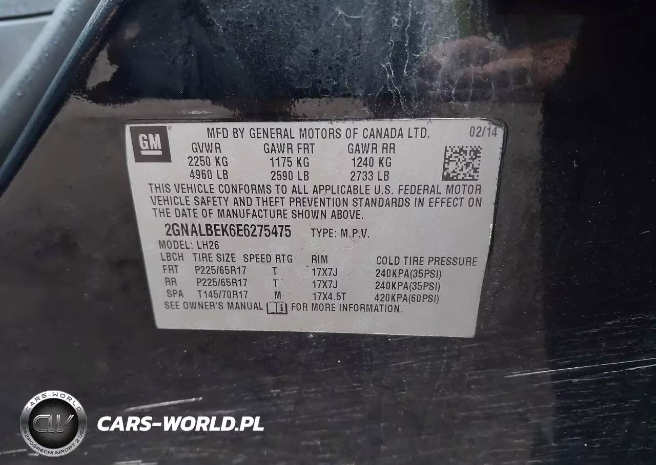 2014 Chevrolet Equinox 1Lt VIN:2GNALBEK6E6275475 - 9