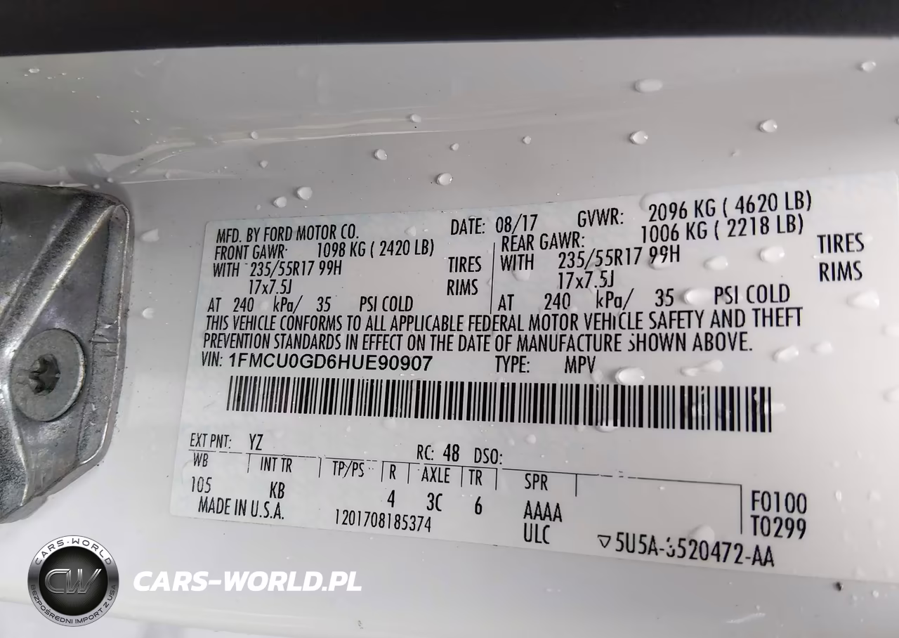 2017 Ford Escape Se VIN:1FMCU0GD6HUE90907 - 9