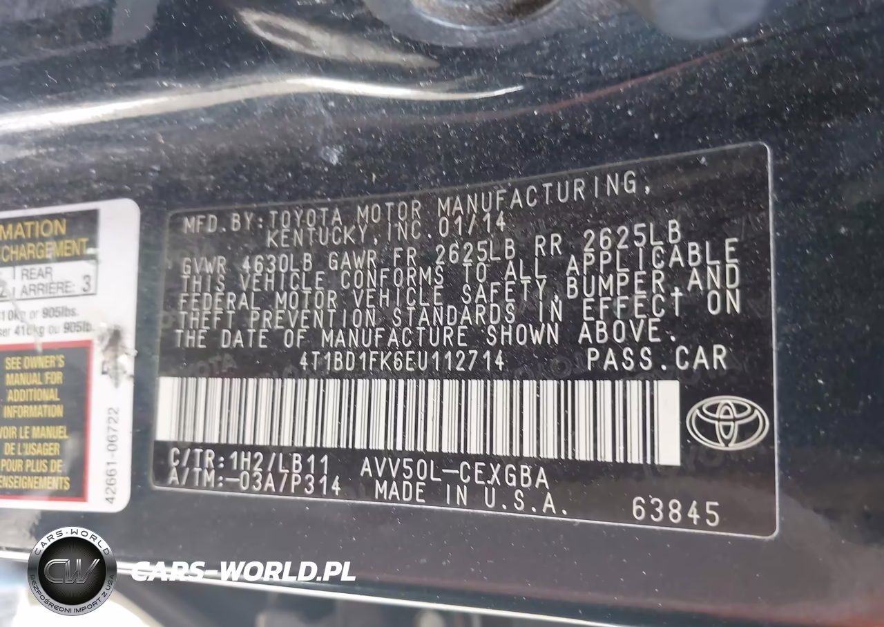 2014 Toyota Camry Hybrid Xle VIN:4T1BD1FK6EU112714 - 9