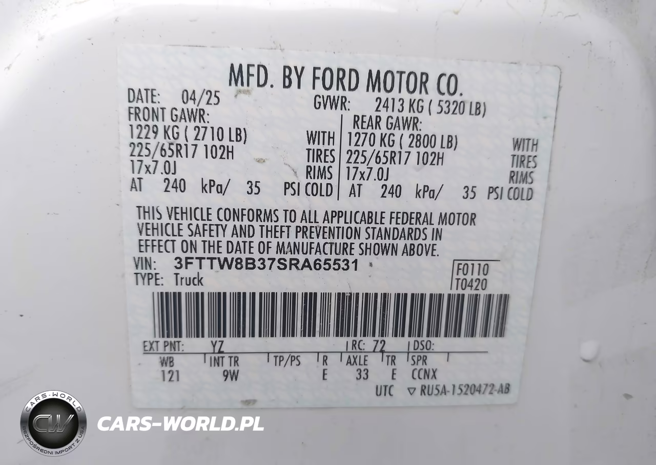2025 Ford Maverick Xl VIN:3FTTW8B37SRA65531 - 9