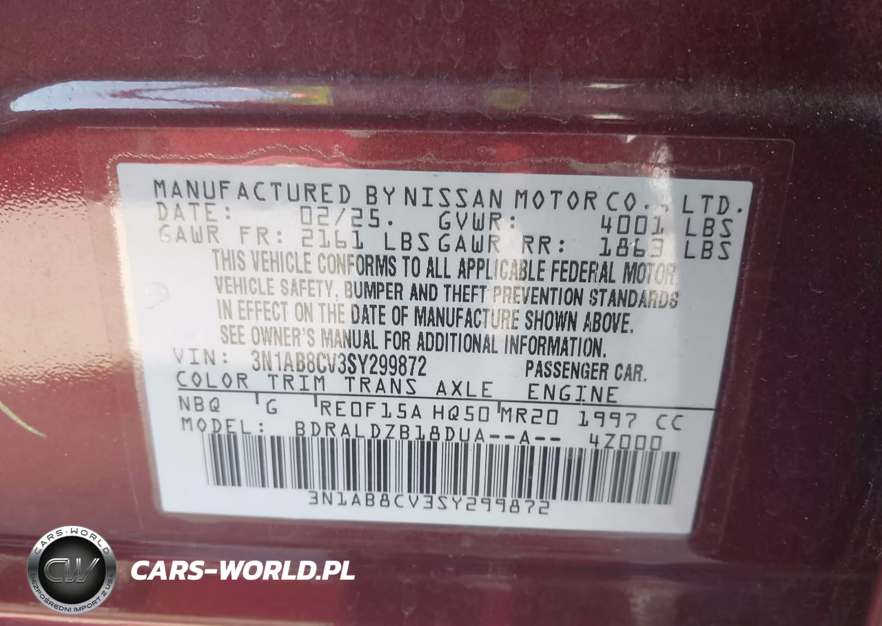 2025 Nissan Sentra Sv VIN:3N1AB8CV3SY299872 - 9