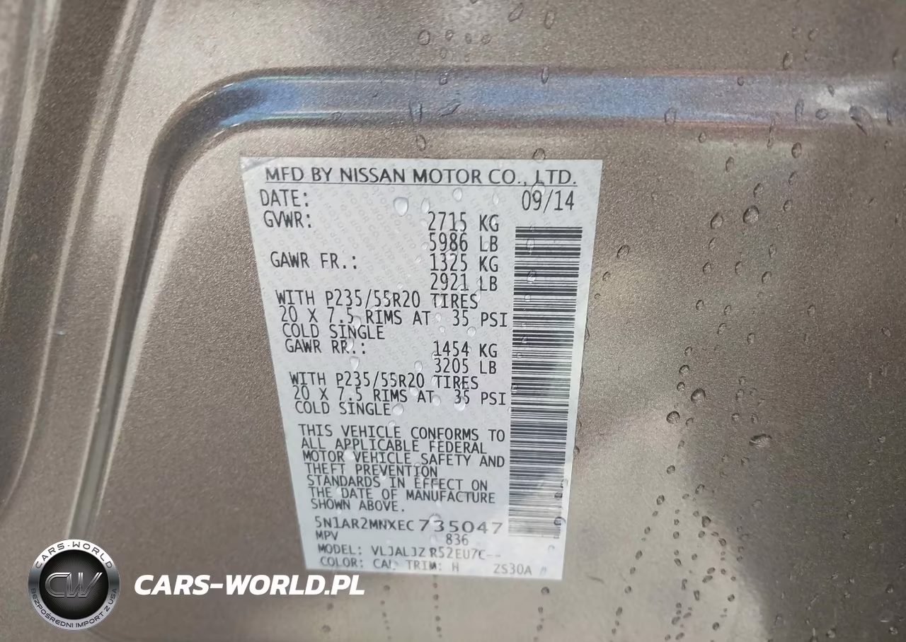 2014 Nissan Pathfinder Platinum VIN:5N1AR2MNXEC735047 - 9