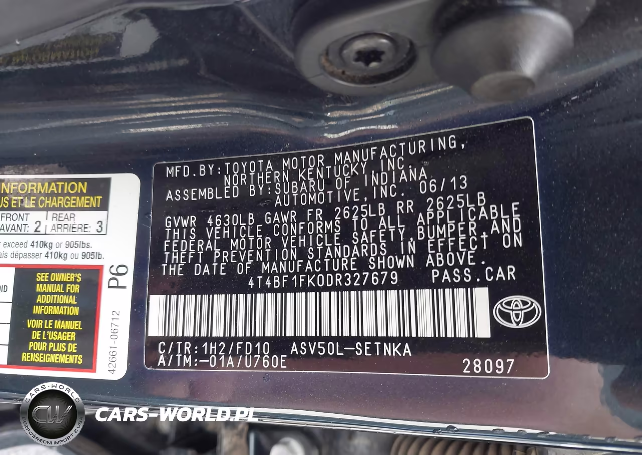 2013 Toyota Camry Le VIN:4T4BF1FK0DR327679 - 9