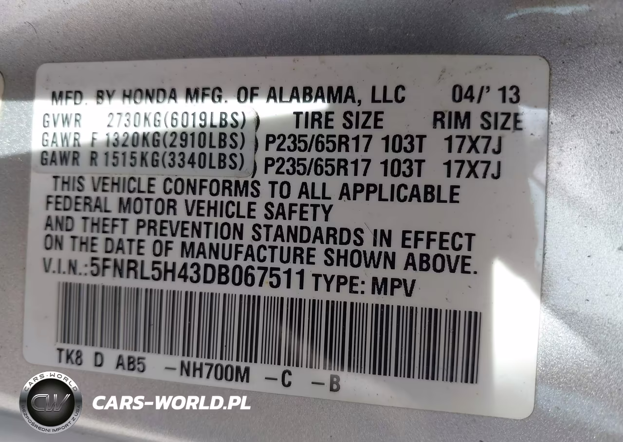 2013 Honda Odyssey Ex VIN:5FNRL5H43DB067511 - 9