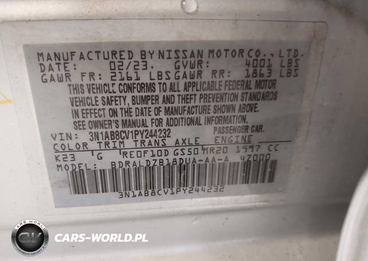 2023 Nissan Sentra Sv Xtronic Cvt VIN:3N1AB8CV1PY244232 - 9