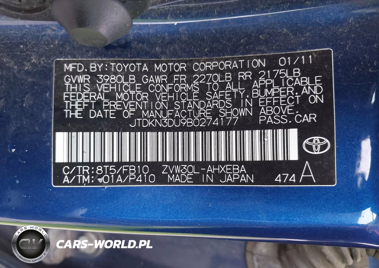 2011 Toyota Prius Three VIN:JTDKN3DU9B0274177 - 9