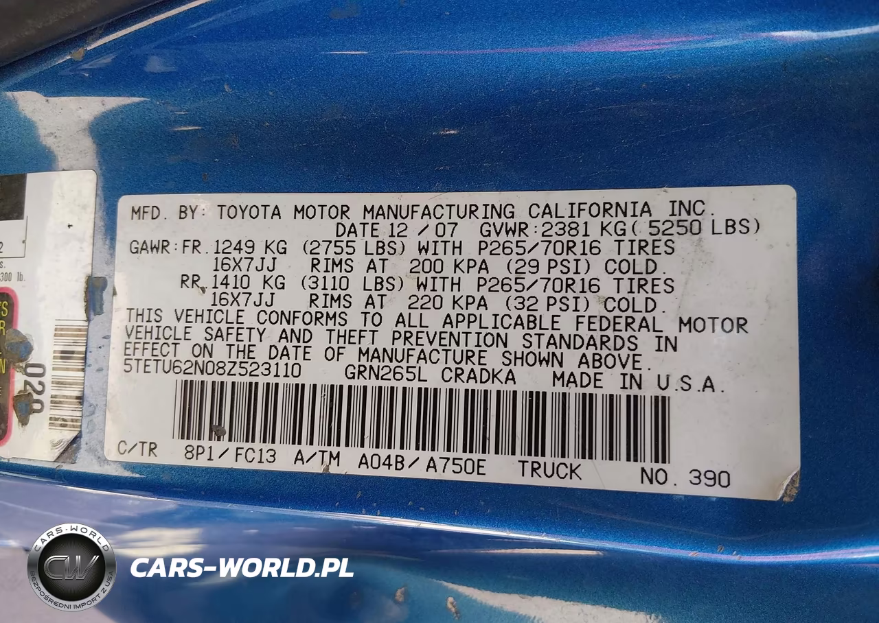 2008 Toyota Tacoma Prerunner V6 VIN:5TETU62N08Z523110 - 9