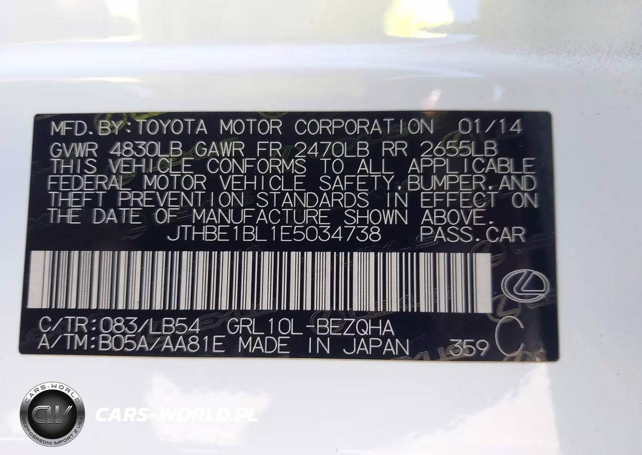 2014 Lexus Gs 350 VIN:JTHBE1BL1E5034738 - 9