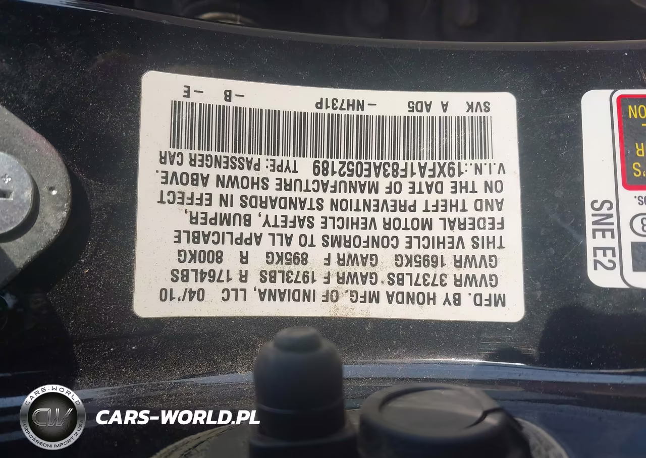 2010 Honda Civic Ex VIN:19XFA1F83AE052189 - 9