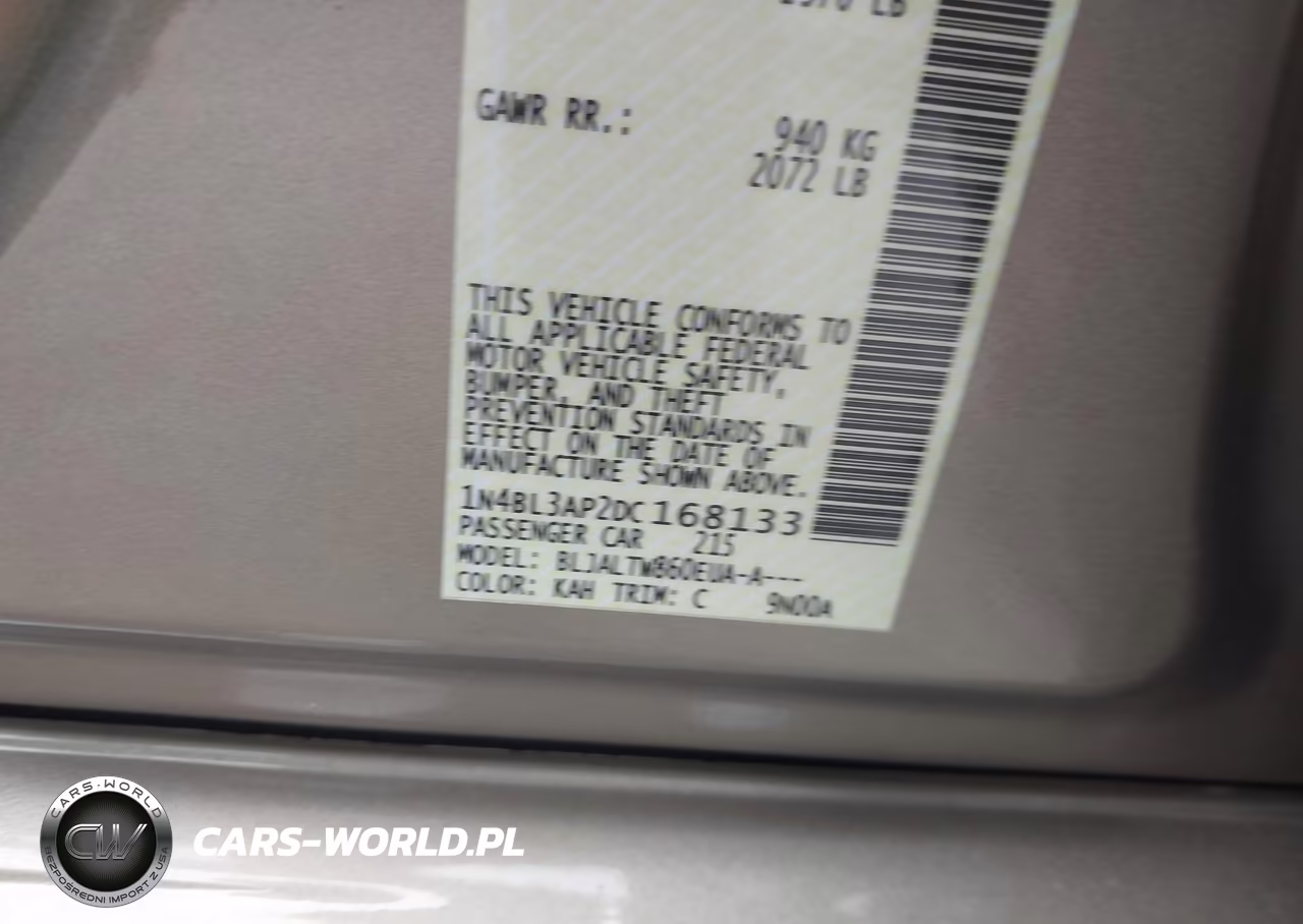 2013 Nissan Altima 3.5 Sv VIN:1N4BL3AP2DC168133 - 9