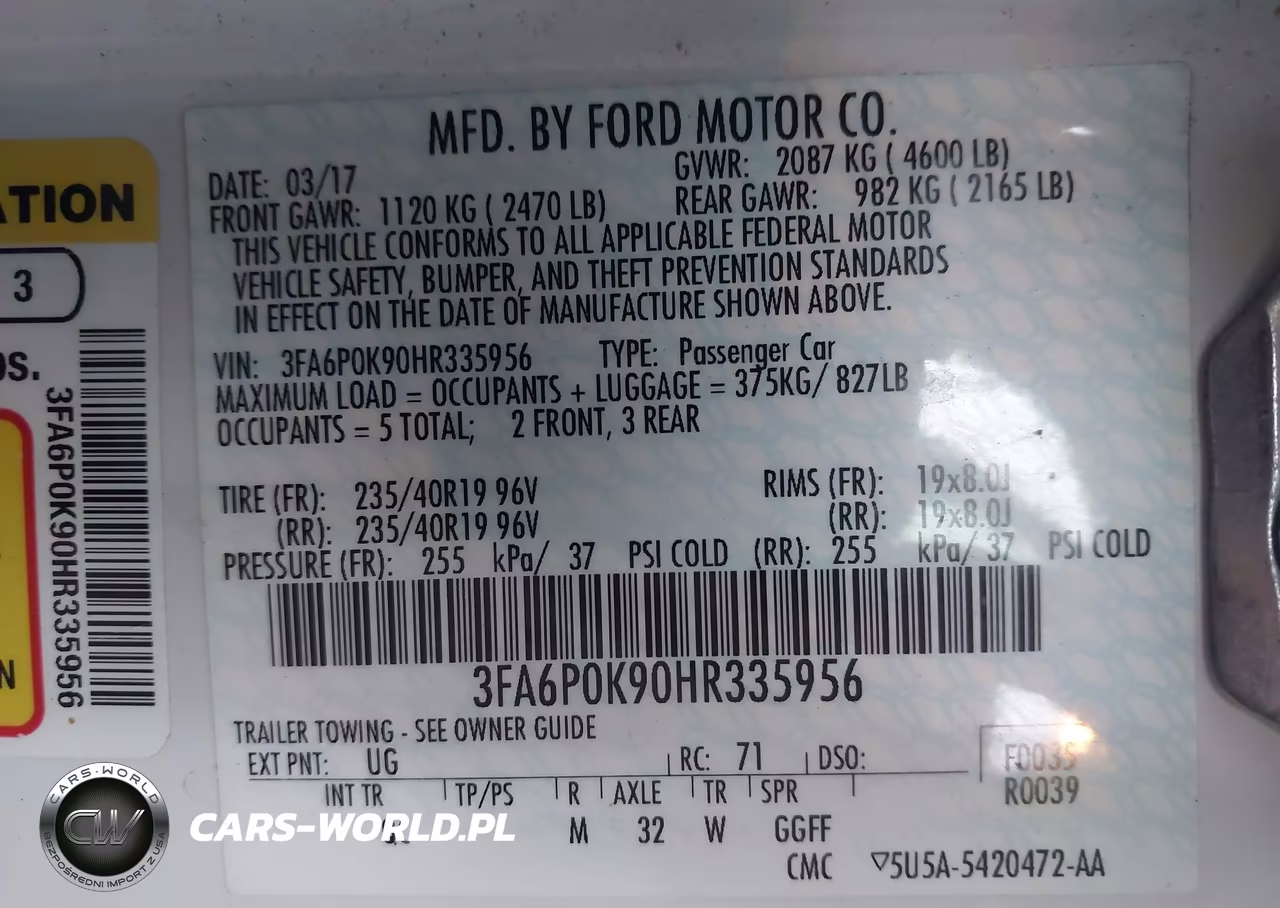 2017 Ford Fusion Platinum VIN:3FA6P0K90HR335956 - 9
