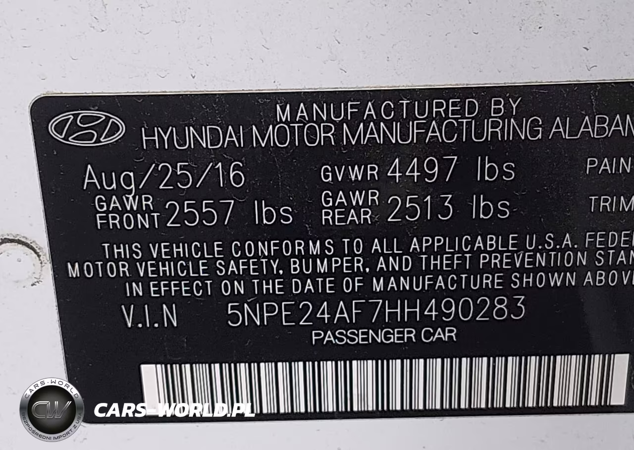 2017 Hyundai Sonata VIN:5NPE24AF7HH490283 - 9