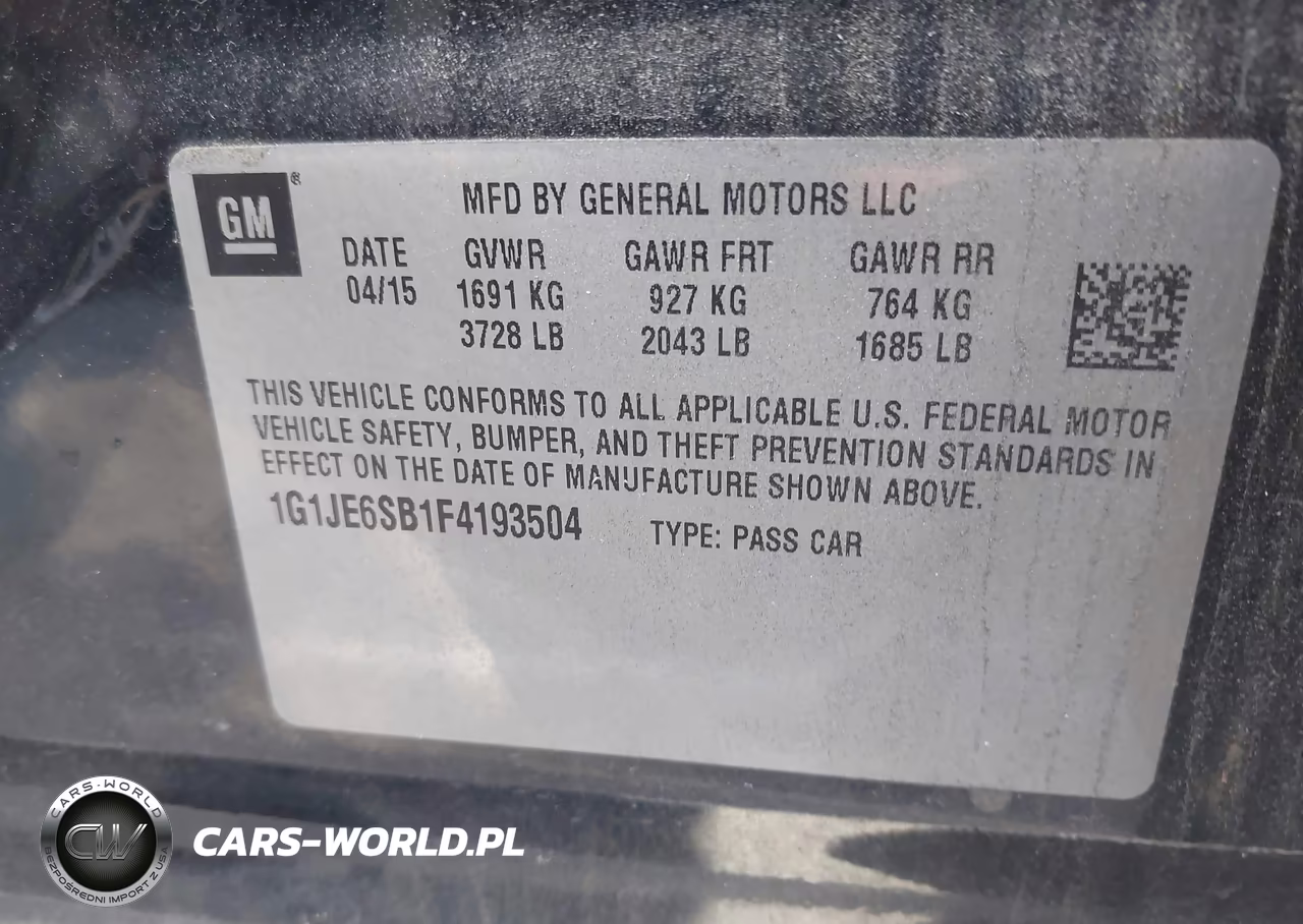 2015 Chevrolet Sonic Ltz Auto VIN:1G1JE6SB1F4193504 - 9