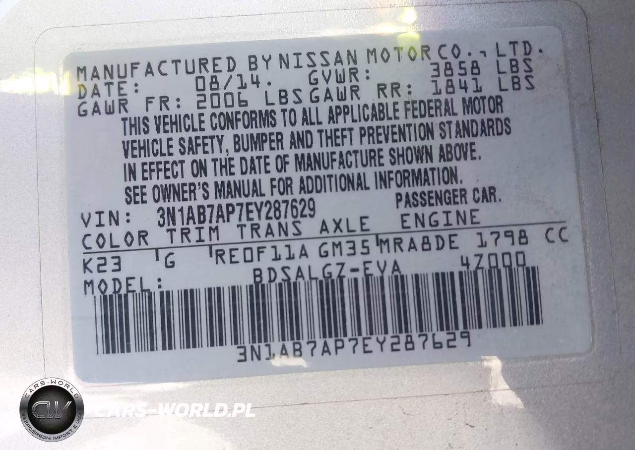 2014 Nissan Sentra Sl VIN:3N1AB7AP7EY287629 - 9