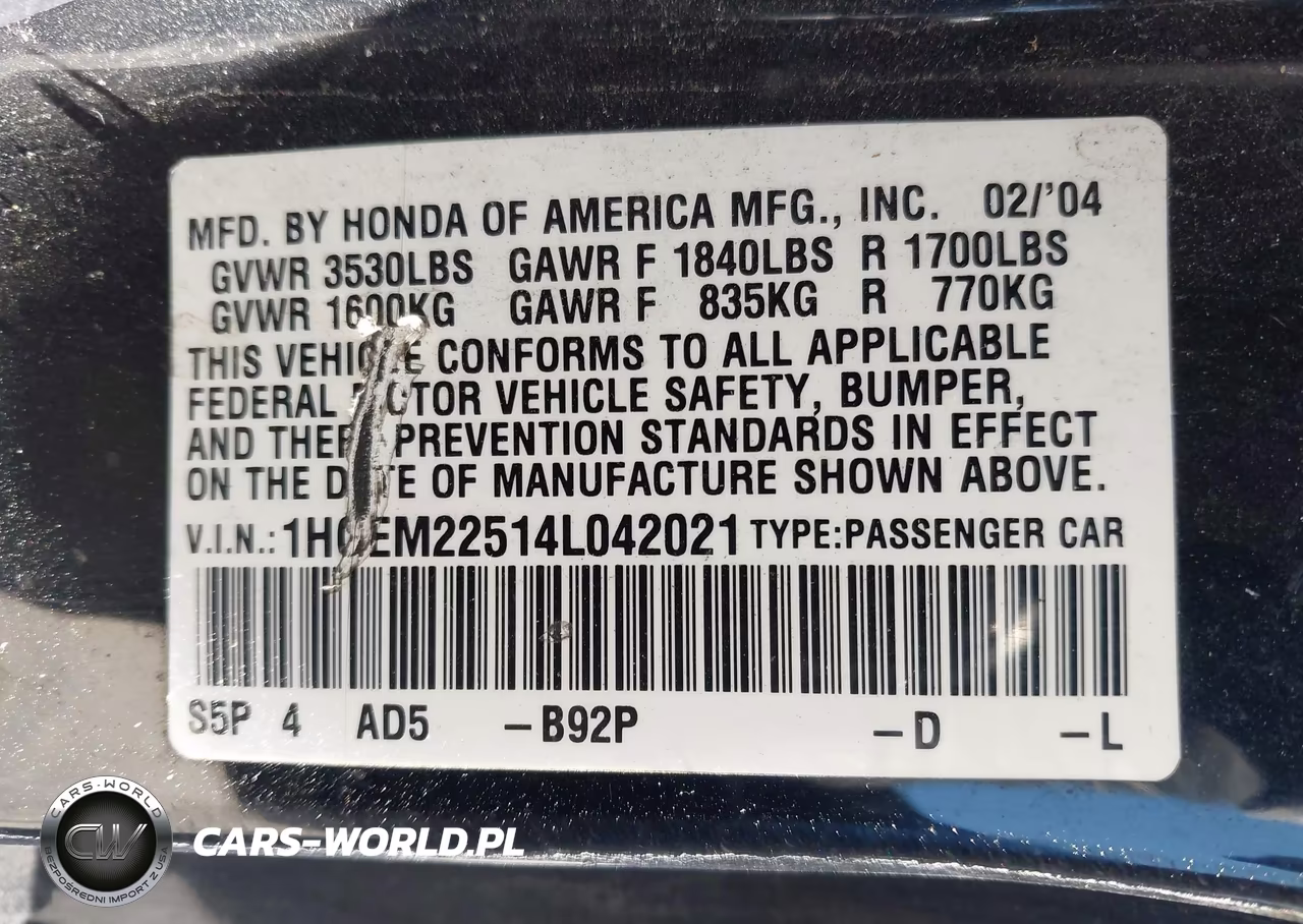 2004 Honda Civic Lx VIN:1HGEM22514L042021 - 9