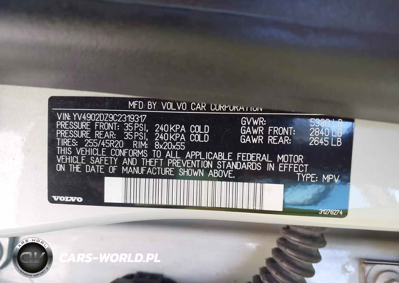 2012 Volvo Xc60 T6-T6 Platinum-T6 Premier Plus-T6 R-Design-T6 R-Design Platinum-T6 R-Design Premier Plus VIN:YV4902DZ9C2319317 - 9