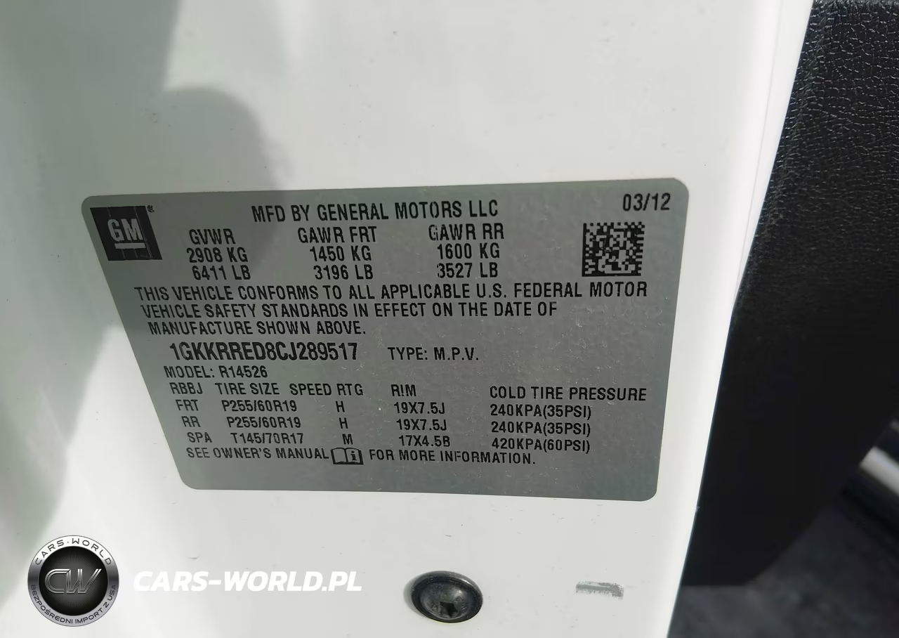 2012 GMC Acadia Slt-1 VIN:1GKKRRED8CJ289517 - 9