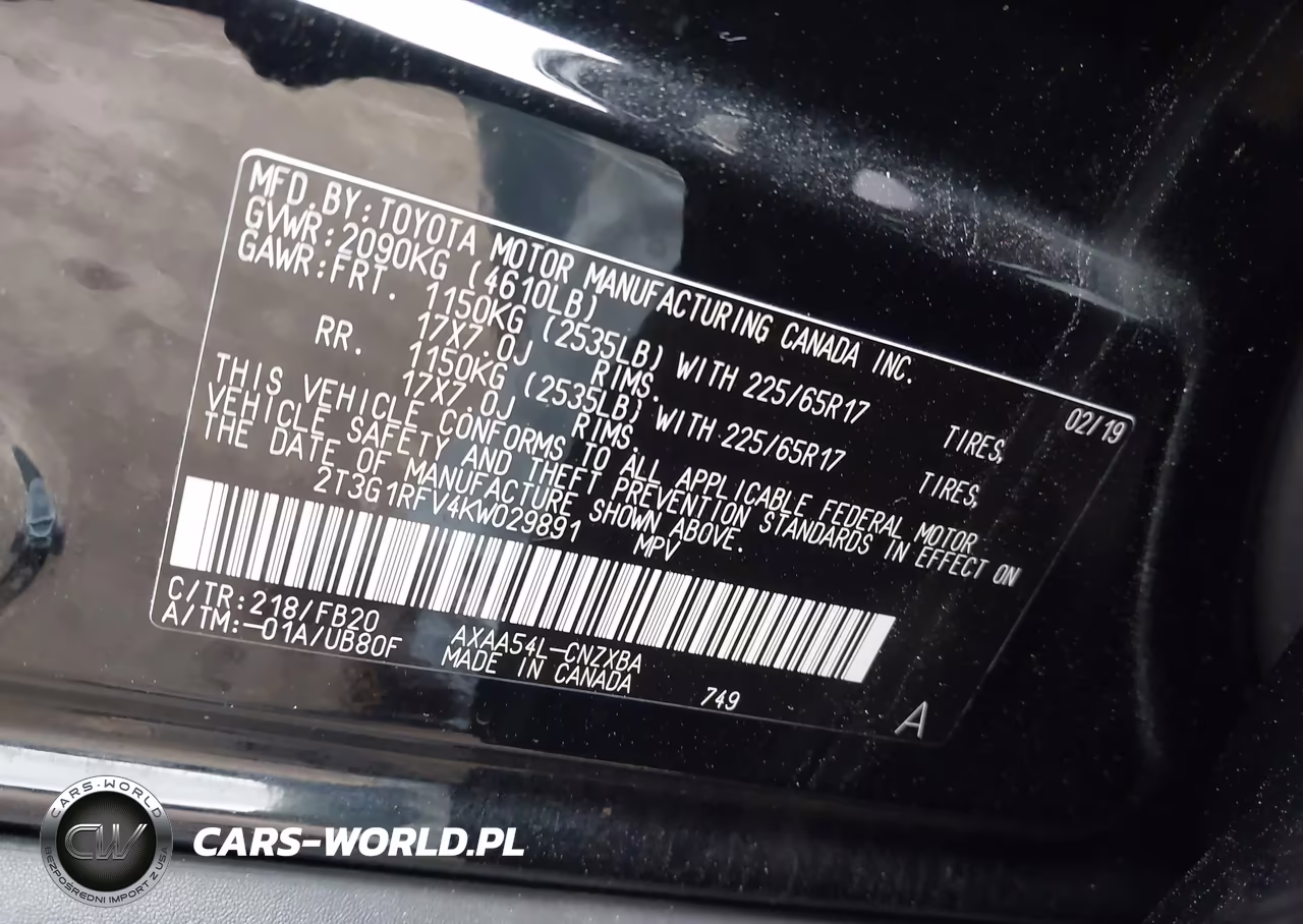 2019 Toyota Rav4 Le VIN:2T3G1RFV4KW029891 - 9